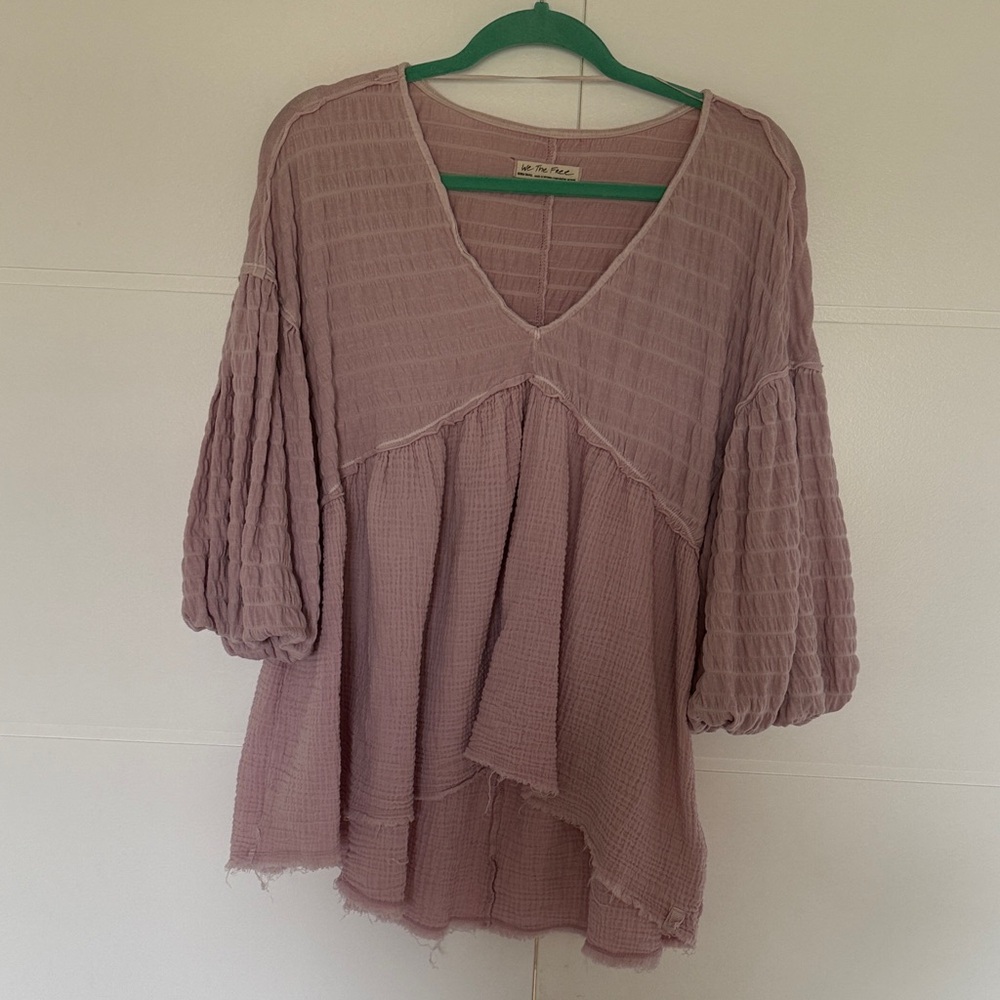 We The Free Dusty Pink Tunic Blouse
